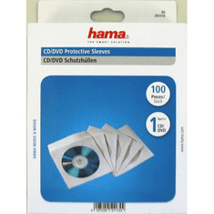 HAMA ochranný obal pre CD/DVD, 100ks/bal, biely, balenie krabička na zavesenie