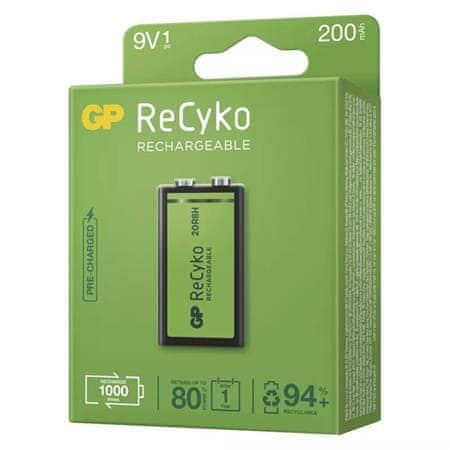 GP 9V ReCyko 200 mAh, nabíjací