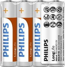 Philips Batéria R03L4F/10 LongLife AAA 4ks