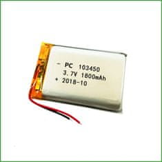 YUNIQUE GREEN-CLEAN 1-dielna nabíjateľná Lipo batéria 103450 (3,7v, 1800mAh Lipo) pre Bluetooth slúchadlá, inteligentné hodinky, POS, lekárske nástroje a ďalšie prenosné zariadenia