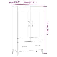 Vidaxl Vysoká skrinka dub sonoma 70x31x115 cm spracované drevo