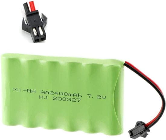 YUNIQUE GREEN-CLEAN 1 kus 7.2V 2400mAh Ni-MH AA nabíjateľná batéria s 2Pin konektorom sm-2P pre RC nákladné vozidlá