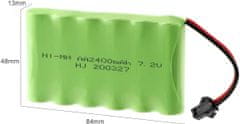 YUNIQUE GREEN-CLEAN 1 kus 7.2V 2400mAh Ni-MH AA nabíjateľná batéria s 2Pin konektorom sm-2P pre RC nákladné vozidlá