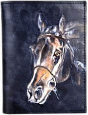 VegaLM Ručne maľovaná kožená peňaženka 8560 s motívom Koňa