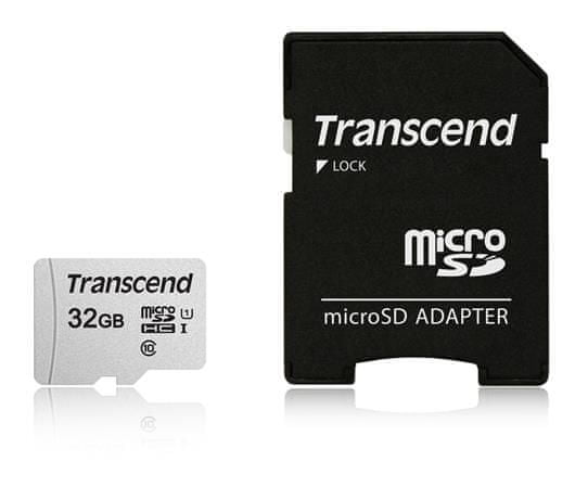 Transcend 32GB microSDHC 300S UHS-I U1 (Class 10) pamäťová karta (s adaptérom)