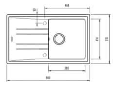 Teka TEKA STONE 50 B-TG 1B 1D granitový drez biela 115330019 - Teka