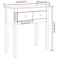 Vidaxl Konzolový stolík sivý 70x35x75 cm masívne borovicové drevo