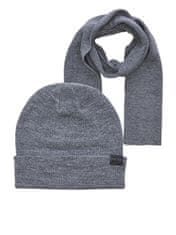 Jack&Jones Pánska sada - čiapka a šál JACJOLLY 12163827 Grey Melange