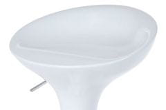 Autronic Barová stolička Barová židle, bílý plast, chromová podnož, výškově nastavitelná (AUB-9002 WT)