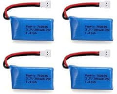 YUNIQUE GREEN-CLEAN 4 ks Nabíjateľné Lipo batérie 3,7V, 380mAh pre Rc drony Quadcopters HUBSAN X4 H107L H107C H107D H107 V252 JXD 385