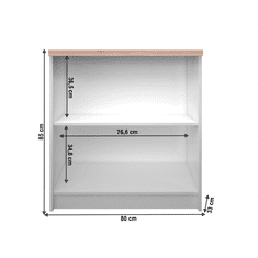 KONDELA Regál, biela / dub sonoma, TOPTY 16