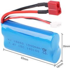 YUNIQUE GREEN-CLEAN 1 ks Li-Ion batéria 7,4V 1500mAH pre 12428 / FY01 / FY02 / FY03 Nabíjateľné príslušenstvo Náhradné diely pre RC autá na diaľkové ovládanie