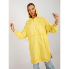 FANCY Dámska blúzka s kapucňou a zapínaním na zips dlhá oversize NESSA žltá FA-BL-8105.38P_390543 Univerzálne