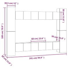 Vidaxl 10-dielna súprava TV skriniek dymový dub spracované drevo