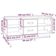 Vidaxl TV skrinka medovo-hnedá 100x34x40 cm borovicový masív