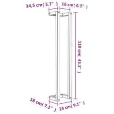 Vidaxl Stojan na uteráky biely 23x18x1100 cm masívna borovica