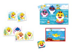 Clementoni EDUkit - Baby Shark 4v1 (pexeso, 60 puzzle, domino, 6 kociek)