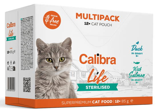 Calibra Cat Life pouch Sterilised Multipack 12×85 g