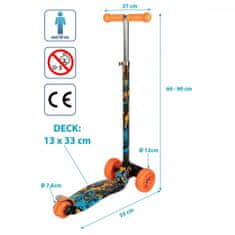 Enero Detská trojkolesová kolobežka Maxi Scooter Graffiti s LED svietiacimi kolieskami