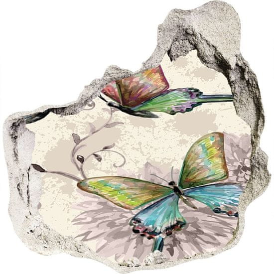 Wallmuralia.sk Diera 3D fototapety nálepka Motýle a kvety