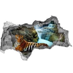 Wallmuralia.sk Diera 3D fototapeta nálepka Tiger vodopád 95x73 cm