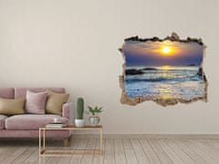 Wallmuralia.sk Díra 3D ve zdi nálepka Sunset sea 95x64 cm