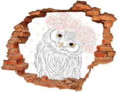 Wallmuralia.sk Diera 3D fototapeta nálepka Owl v veniec 90x70 cm