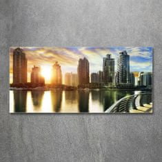 Wallmuralia.sk Foto obraz akryl do obývačky Dubai západ slnka 100x50 cm 2 prívesky