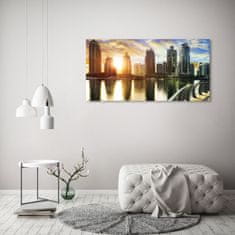 Wallmuralia.sk Foto obraz akryl do obývačky Dubai západ slnka 100x50 cm 2 prívesky