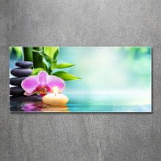 Wallmuralia.sk Foto obraz akryl do obývačky Orchidea bambus 120x60 cm 2 prívesky