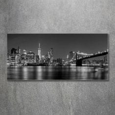 Wallmuralia.sk Foto obraz akryl do obývačky Manhattan noc 125x50 cm 2 prívesky