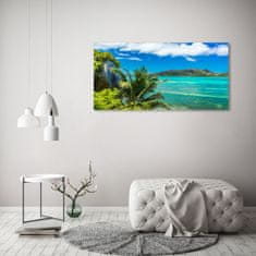 Wallmuralia.sk Foto obraz akryl do obývačky Pobrežie Seychely 100x50 cm 2 prívesky