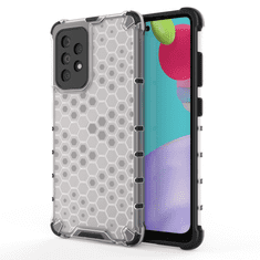 IZMAEL Honeycomb pancierové puzdro so silikónovým rámom pre Samsung Galaxy A52 5G/Galaxy A52 4G/Galaxy A52s 5G - Transparentná KP10007