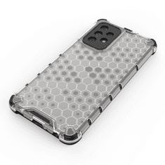 IZMAEL Honeycomb pancierové puzdro so silikónovým rámom pre Samsung Galaxy A52 5G/Galaxy A52 4G/Galaxy A52s 5G - Transparentná KP10007