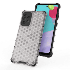 IZMAEL Honeycomb pancierové puzdro so silikónovým rámom pre Samsung Galaxy A52 5G/Galaxy A52 4G/Galaxy A52s 5G - Transparentná KP10007