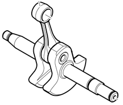 Makita ND / DOLMAR Kľuková hriadeľ kpl., PS-350, PS-420,DCS3500,140H65-9 (70b)