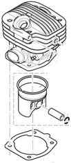 Makita ND / DOLMAR Valec s piestom sada PS-5000,PS-5105,DCS5001,181130255 (39e)