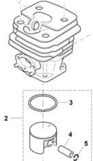 Makita ND / DOLMAR Valec s piestom sada d=44mm 111, 51, 115i, 115iH