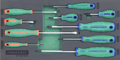 Jonnesway Modul penový - skrutkovače ploché a krížové, sada 10 ks - JONNESWAY D71PS110KV