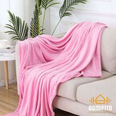 Domifito Mäkká deka, flanel, fleece, prehoz, ružová, 160x200 cm