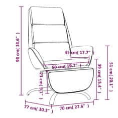 Vidaxl Relaxačné kreslo s podnožkou tmavosivé zamat