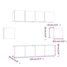 Vidaxl 6-dielna súprava TV skriniek hnedý dub spracované drevo