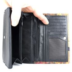VegaLM Dámska ručne maľovaná kožená peňaženka 8542 s motívom Vietor nr.2