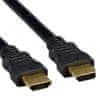 Kábel HDMI-HDMI 0,5m, 1.4, M/M tienený, pozlátené kontakty, čierny