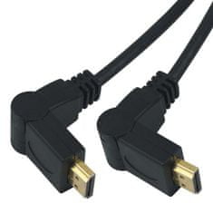 PremiumCord Kábel HDMI A - HDMI AM/M 5m, otočné pozlátené konektory