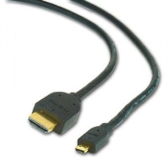 Gembird CABLEXPERT Kábel HDMI-HDMI micro 4,5m, 1.3, M/M tienený, pozlátené kontakty, čierny