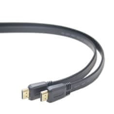 PremiumCord HDMI High Speed + Ethernet plochý kábel, pozlátené konektory, 1,5m