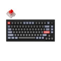 Keychron V1 QMK Mechanická klávesnica, Carbon Black, Keychron K Pro Red, Fully Assembled Knob V1-D1