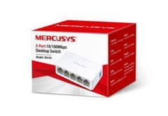 Mercusys MS105v2 5-port 10/100 mini Desktop Switch, 5 10/100 RJ45 ports, Plastic case