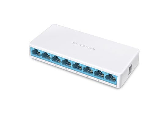 Mercusys MS108, 8-port 10/100M mini Desktop Switch, 8 10/100M RJ45 ports, Plastic case